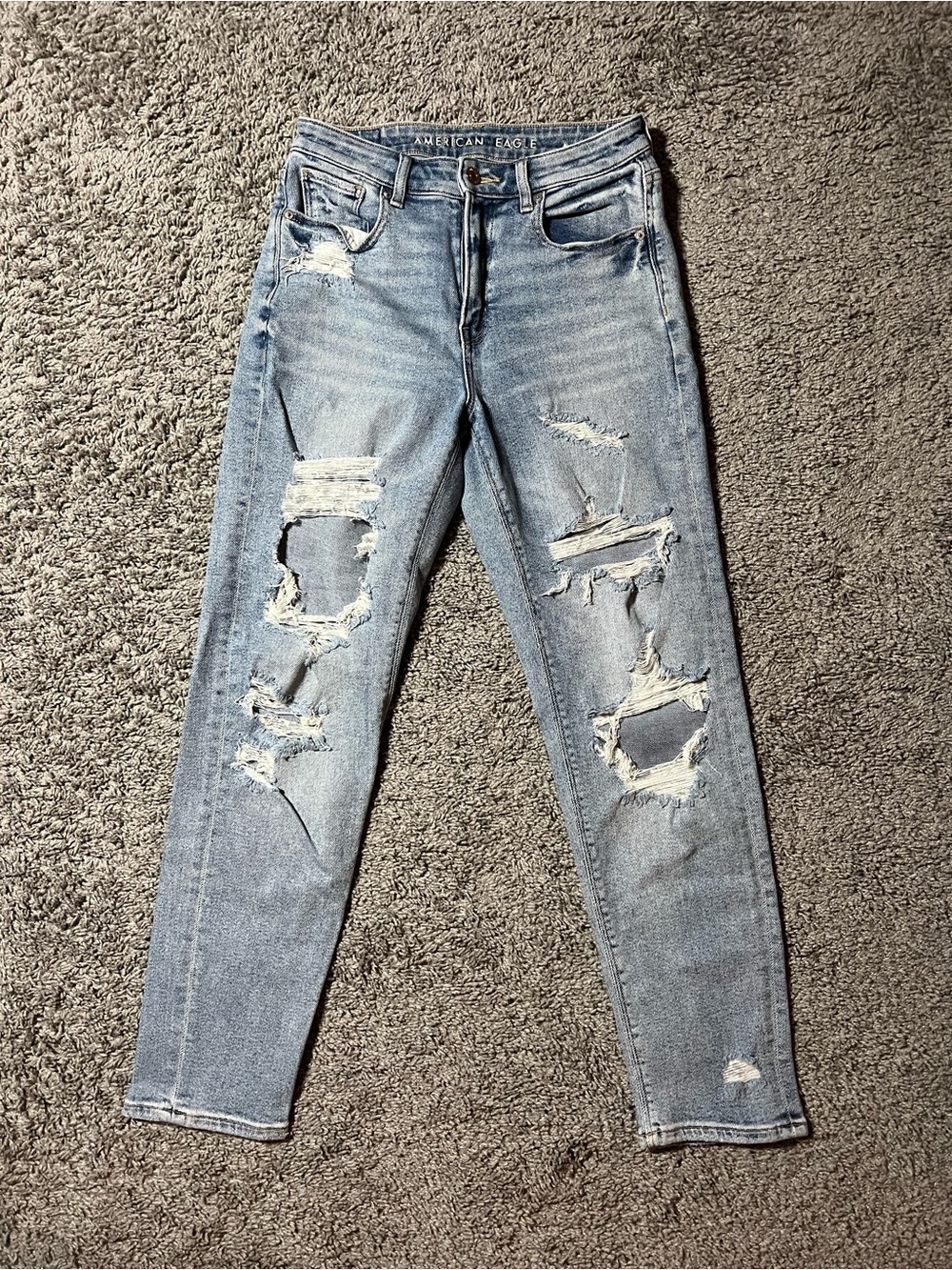 American Eagle Outfitters Light Blue Ripped Skinny Jeans